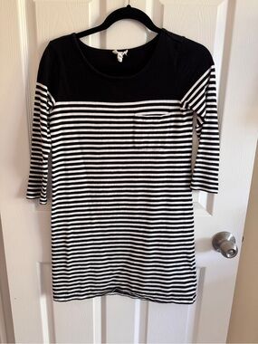 Soft Joie Black and White Striped Mini Dress